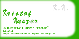 kristof nuszer business card